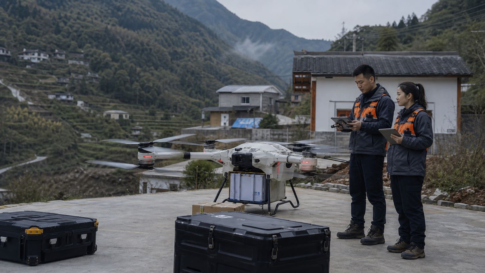张家界山地民宿物资短距吊运